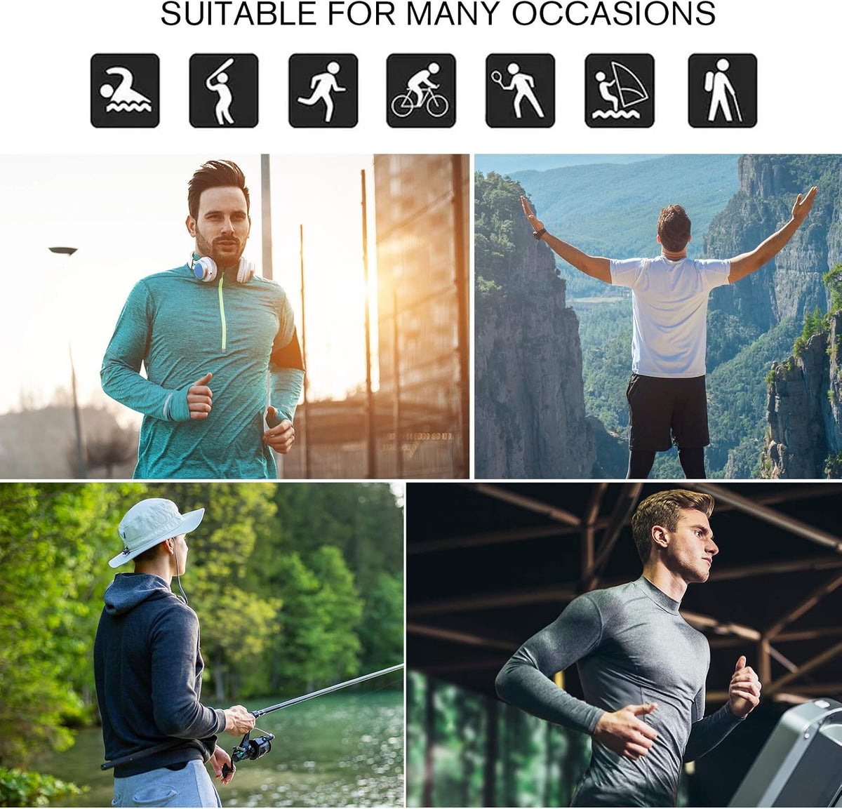 Men'S 2 Pack Shirts UPF 50+ Sun UV Protection Long Sleeve Shirts for Fishing Running Hiking Outdoor (Blueblack,Xxxl)