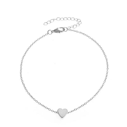 Trendy Beads Multilayer Summer Heart Anklet for Woman Bohemian Vintage Footwear Leg Bracelets 2021 Female Foot Jewelry Gifts New