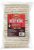 Premium Grade Beef Hide Twist Sticks Dog Chews, 34 Count, 5"