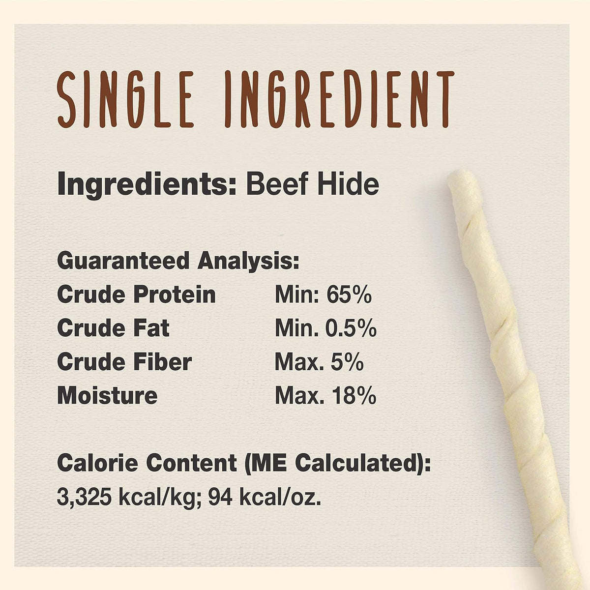 Premium Grade Beef Hide Twist Sticks Dog Chews, 34 Count, 5"