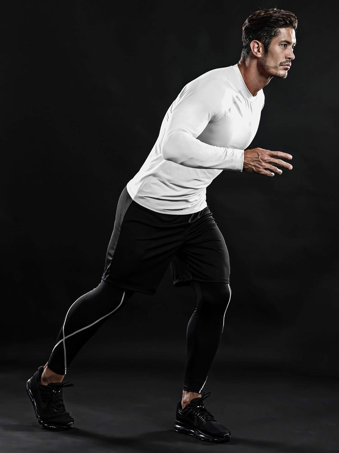 4, 3, 2 or 1 Pack Men'S Compression Shirts Top Long Sleeve Sports Baselayer Workout Running Athletic Active