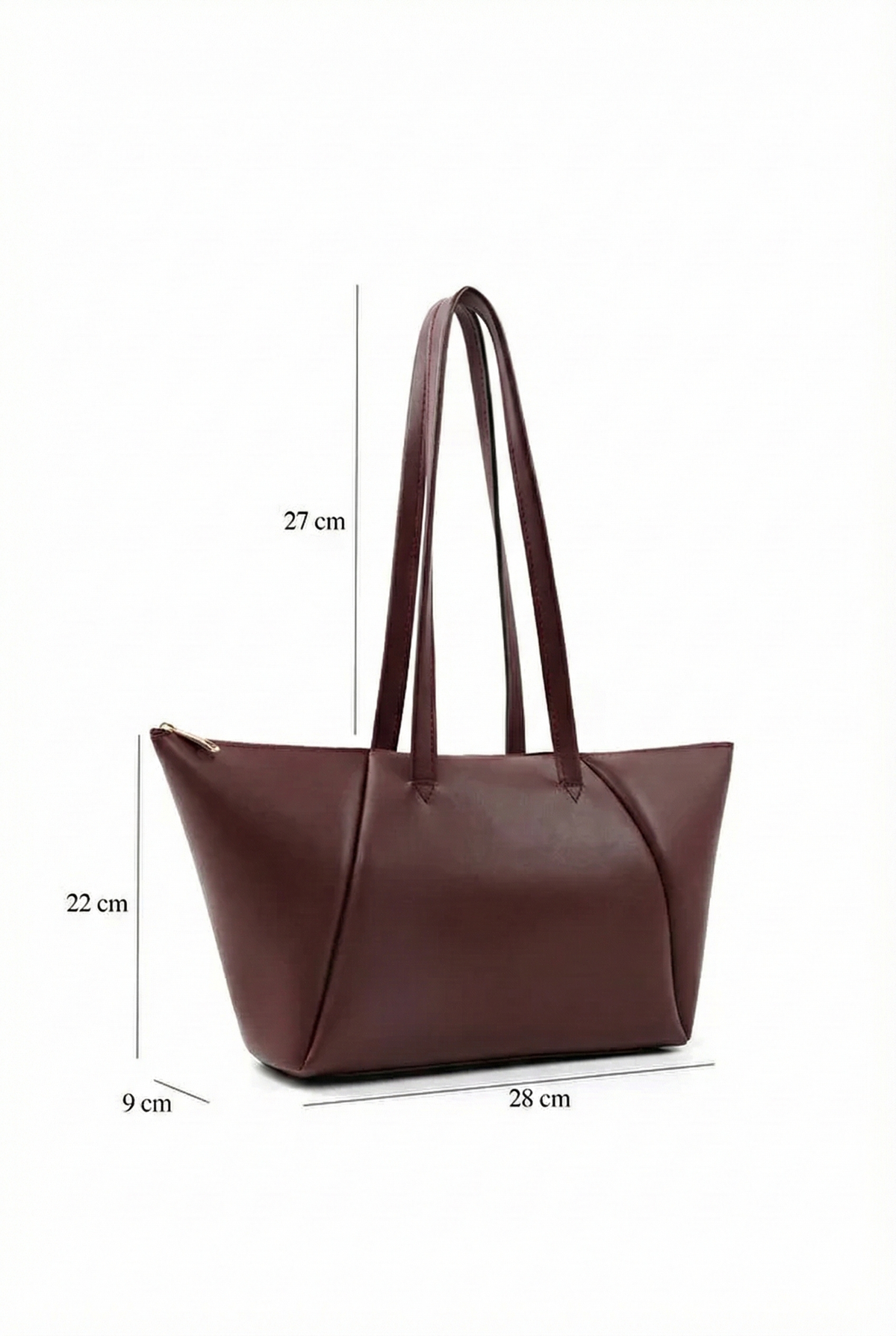 Brown Faux Leather Single Compartment Zipper Hand Shoulder Crossbody Bag