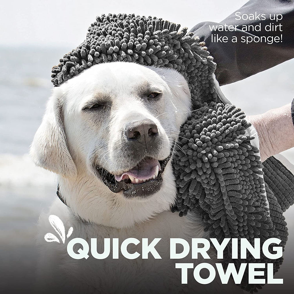 Soggy Doggy Super Shammy Absorbent Dog Towel, Gray, 31X14