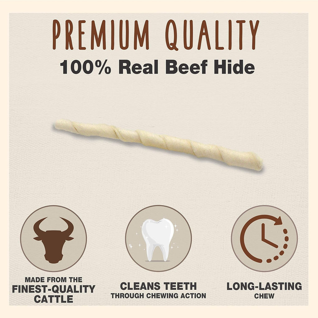 Premium Grade Beef Hide Twist Sticks Dog Chews, 34 Count, 5"