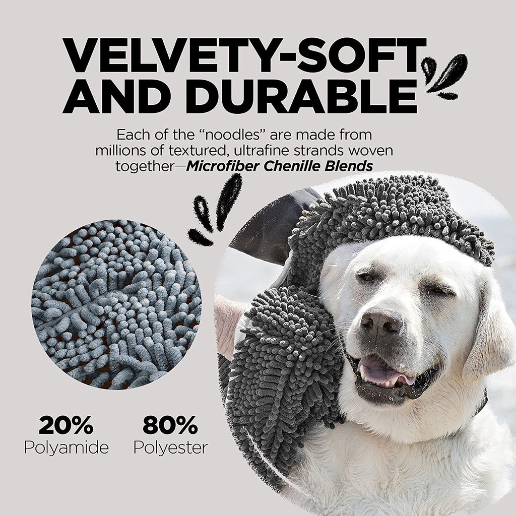 Soggy Doggy Super Shammy Absorbent Dog Towel, Gray, 31X14