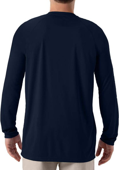Men'S 2 Pack Shirts UPF 50+ Sun UV Protection Long Sleeve Shirts for Fishing Running Hiking Outdoor (Blueblack,Xxxl)