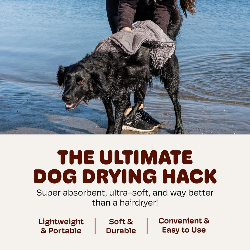Dog Gone Smart the Dirty Dog Shammy - Grey, 31 × 13 Inches