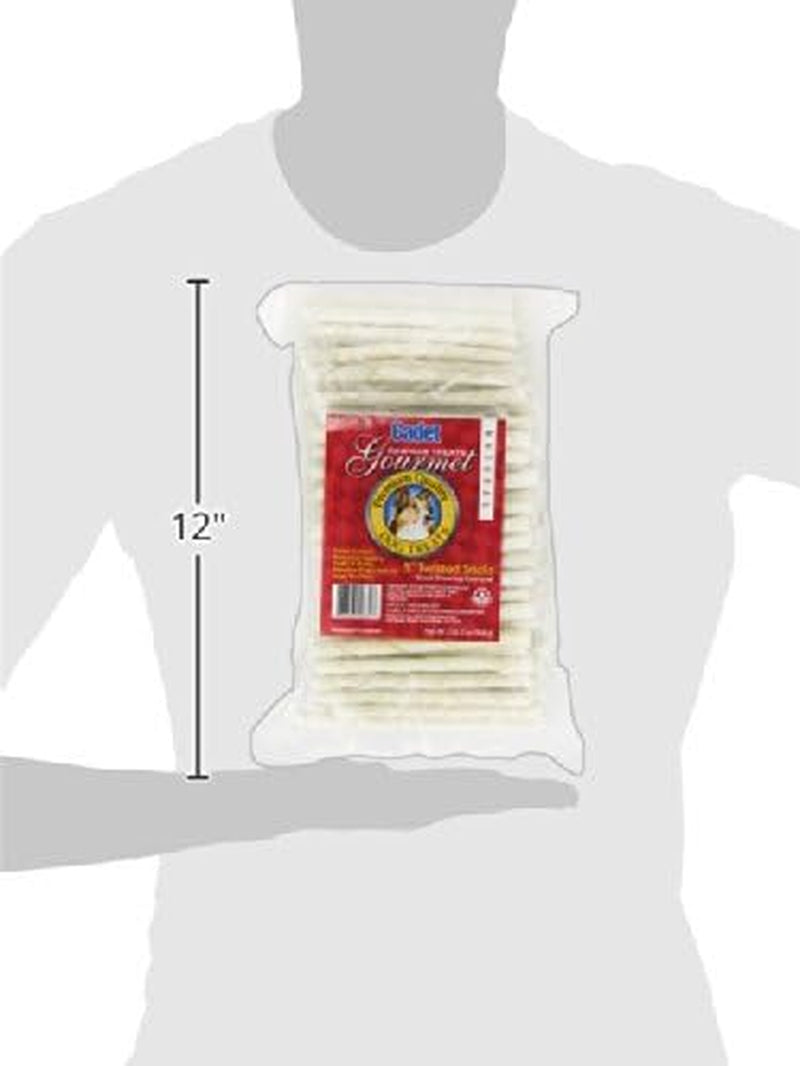 Premium Grade Beef Hide Twist Sticks Dog Chews, 34 Count, 5"