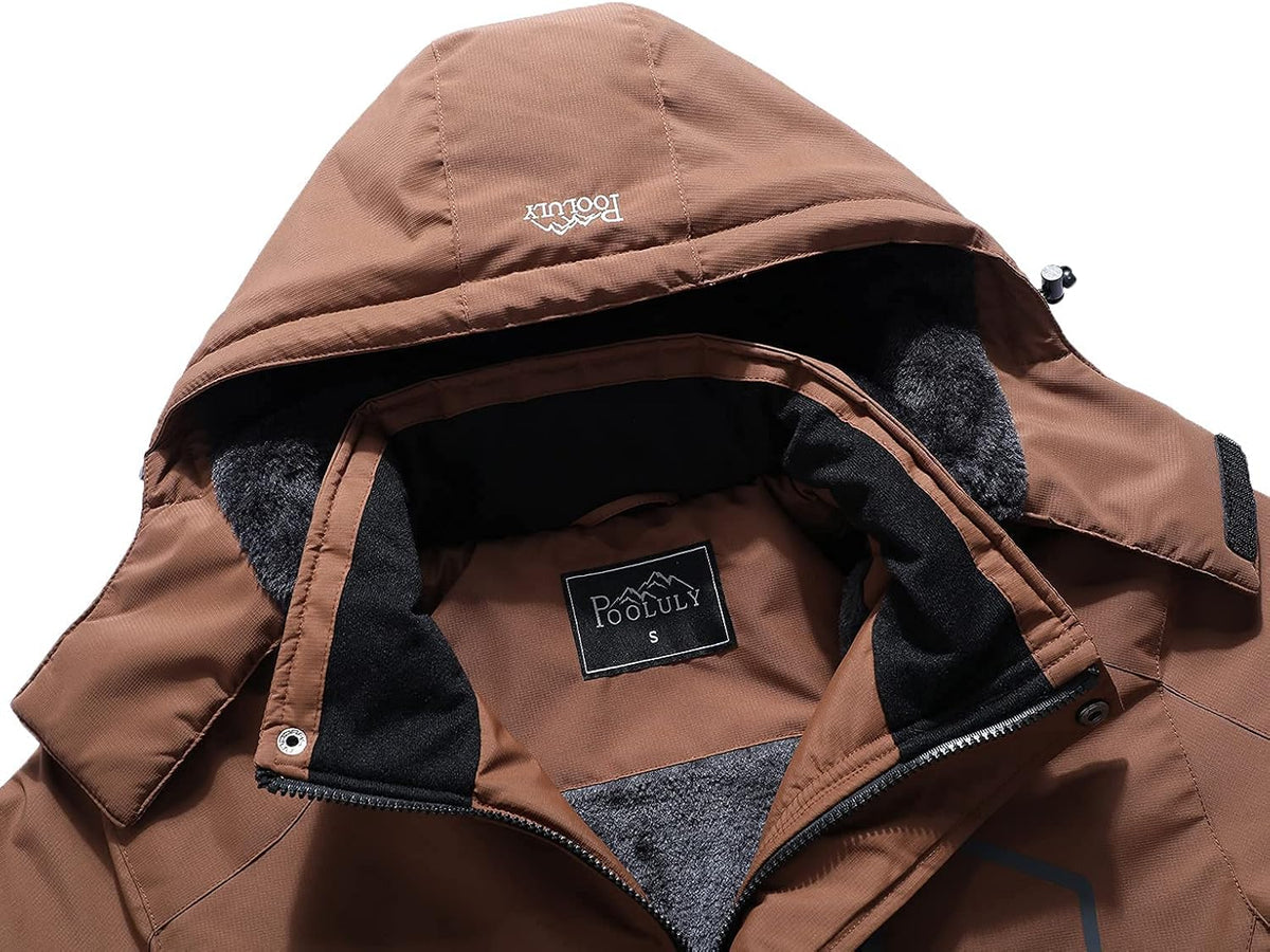 Men'S Ski Jacket Warm Winter Waterproof Windbreaker Hooded Raincoat Snowboarding Jackets