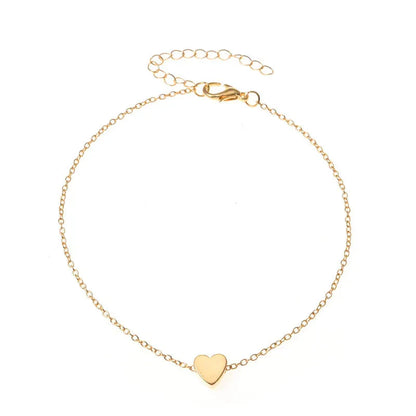 Trendy Beads Multilayer Summer Heart Anklet for Woman Bohemian Vintage Footwear Leg Bracelets 2021 Female Foot Jewelry Gifts New
