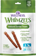 Wellness Veggie Sausage Natural Dog Dental Treat, Chews, Freshens Breath, Small Size, 14.81 Oz Bag, 28 Count