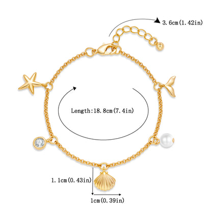 European and American Cross-Border Fashion Personalized Ocean Necklace Summer Bracelet Women'S Exquisite New Gift Jewelry High-End Bracelet